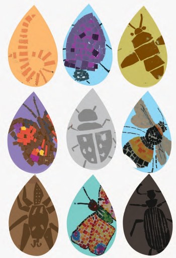 Designs from workshops to be set into artworks and furniture in the orchard