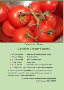 Flyer for cookery session June-July 2015